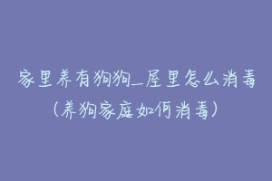 家里养有狗狗_屋里怎么消毒(养狗家庭如何消毒)