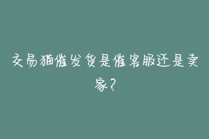 交易猫催发货是催客服还是卖家？