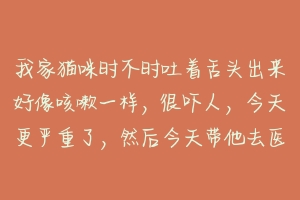 我家猫咪时不时吐着舌头出来好像咳嗽一样，很吓人，今天更严重了，然后今天带他去医院那个人说他只是在玩？