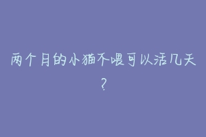两个月的小猫不喂可以活几天?