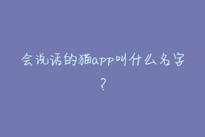 会说话的猫app叫什么名字?