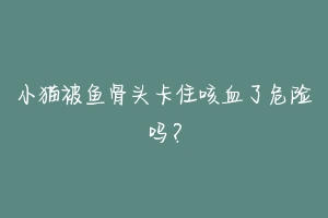 小猫被鱼骨头卡住咳血了危险吗?