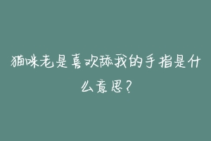 猫咪老是喜欢舔我的手指是什么意思?-动物百科