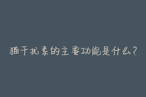 猫干扰素的主要功能是什么?-动物百科