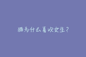 猫为什么喜欢女生?-动物百科