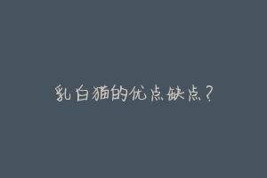 乳白猫的优点缺点?-动物百科