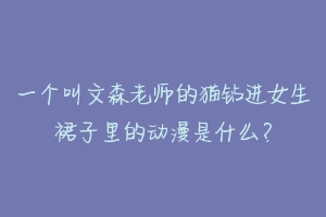 一个叫文森老师的猫钻进女生裙子里的动漫是什么?-动物百科