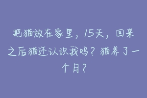 把猫放在家里，15天，回来之后猫还认识我吗？猫养了一个月？-动物百科