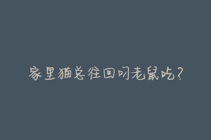 家里猫总往回叼老鼠吃？-动物百科