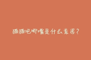 猫猫吧唧嘴是什么意思?-动物百科