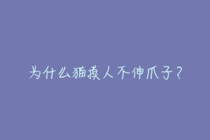 为什么猫摸人不伸爪子?-动物百科
