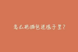 怎么把猫包进毯子里?-动物百科