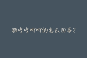 猫哼哼唧唧的怎么回事?-动物百科