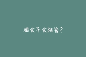 猫会不会跳窗?-动物百科