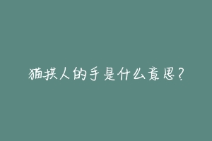 猫拱人的手是什么意思?-动物百科