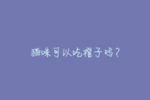 猫咪可以吃橙子吗?-动物百科