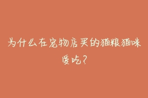 为什么在宠物店买的猫粮猫咪爱吃?-动物百科