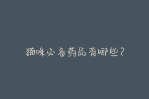 猫咪必备药品有哪些？-动物百科