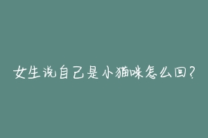 女生说自己是小猫咪怎么回?-动物百科
