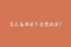 怎么看猫是不是想拉屎?-动物百科