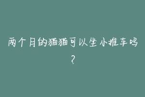 两个月的猫猫可以坐小推车吗?-动物百科
