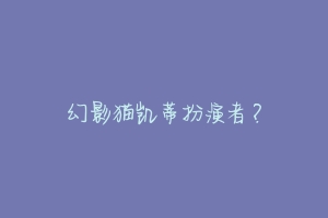幻影猫凯蒂扮演者?