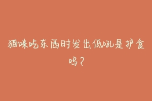 猫咪吃东西时发出低吼是护食吗?