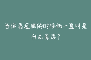 当你靠近猫的时候他一直叫是什么意思？