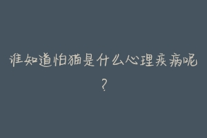 谁知道怕猫是什么心理疾病呢?-动物百科