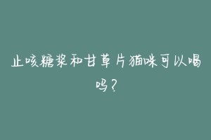 止咳糖浆和甘草片猫咪可以喝吗？-动物百科