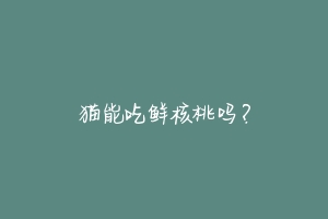 猫能吃鲜核桃吗？-动物百科