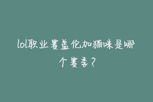 lol职业赛盖伦加猫咪是哪个赛季?-动物百科