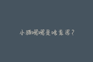 小猫嗯嗯是啥意思?-动物百科
