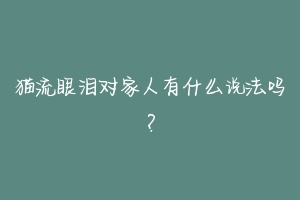 猫流眼泪对家人有什么说法吗?