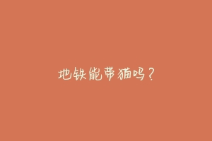 地铁能带猫吗？-动物百科