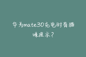 华为mate30充电时有猫咪提示?
