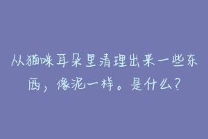 从猫咪耳朵里清理出来一些东西,像泥一样。是什么?-动物百科