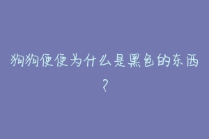 狗狗便便为什么是黑色的东西？