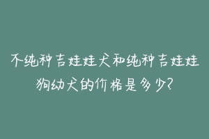不纯种吉娃娃犬和纯种吉娃娃狗幼犬的价格是多少?-动物百科