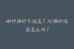 哪种猫砂不结底?N1猫砂结团怎么样?