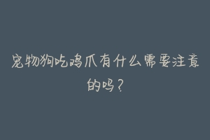 宠物狗吃鸡爪有什么需要注意的吗?