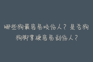 哪些狗最容易咬伤人?是否狗狗脚掌硬容易刮伤人?-动物百科