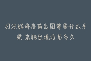 打过辉瑞疫苗出国需要什么手续 宠物出境疫苗多久