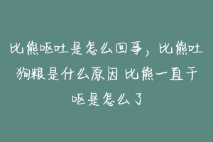 比熊呕吐是怎么回事,比熊吐狗粮是什么原因 比熊一直干呕是怎么了-动物百科