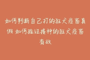 如何判断自己打的狂犬疫苗真假 如何验证接种的狂犬疫苗有效-动物百科