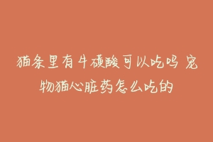 猫条里有牛磺酸可以吃吗 宠物猫心脏药怎么吃的-动物百科