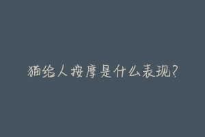 猫给人按摩是什么表现?-动物百科