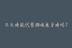 木头棒能代替猫咪磨牙棒吗?-动物百科