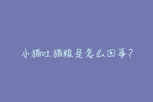 小猫吐猫粮是怎么回事?-动物百科