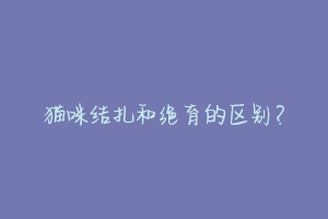 猫咪结扎和绝育的区别?-动物百科